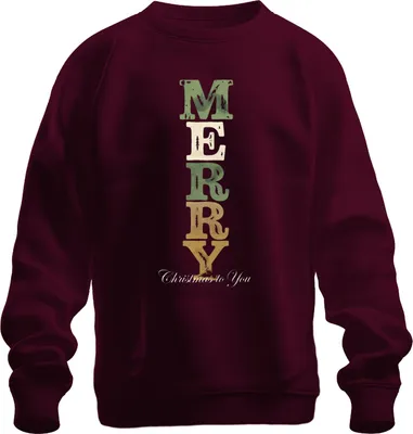 Produktbild von MERRY Christmas to You Weihnachten Weihnachtsgeschenk Vintage Uni Sweatshirt Pullover, Burgundy, S
