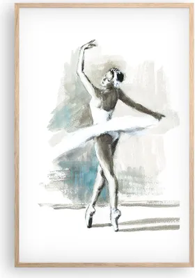 Produktbild von Gerahmtes Poster - Rahmen in heller Eiche - Ballerina Tanz Frau - 61x91,5 cm - Wand Bild - Wanddeko - Wandbilder - Kunstposter - Wandposter - Bilderrahmen - Bilder - Kunstdruck - P2NPA61x91-4953