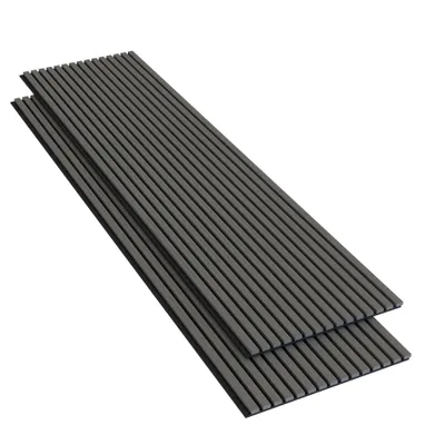 Produktbild von AICA Akustikpaneele Wandverkleidungen 3D-Wandpaneele aus MDF 2er-Set Maße: 240 × 60 cm Farben:Hellgraue Eiche