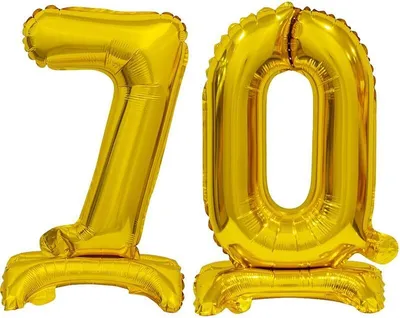 Produktbild von Stehender Folienballon Zahl 70 gold 38 cm 70. Geburtstag