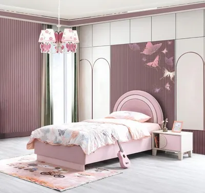 Immagine prodotto di Set camera bambini Lettino Comodino Armadio rosa Mobili Moderni