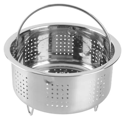 Produktbild von Edelstahl-Dampfkorb mit Griff, Zuckerentfernung, Reiskocher-Einsatz, Dampfgarer für Lebensmittel, Eier, Gemüse, Obst, 13,8 cm
