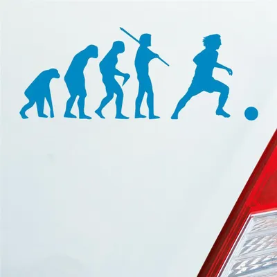 Produktbild von Auto Aufkleber Evolution Fußball Fussball Sport Soccer 15x6 cm Hellblau Sticker Heckscheibenaufkleber