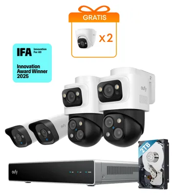 Produktbild von eufy PoE NVR Security System S4 mit 2× Bullet-PTZ-Kameras und 2× Bullet-Kameras