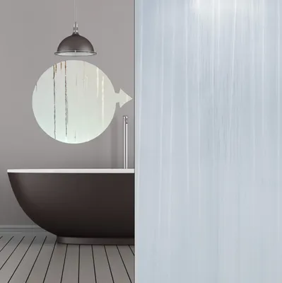 Immagine prodotto di Tenda da doccia Peva Milky Drops 180x200 cm trasparente lattiginoso incl. anelli per tenda da doccia