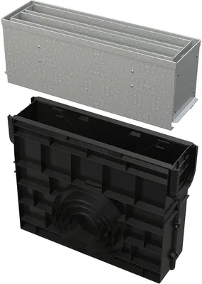 Productafbeelding van Alcadrain AVZ101R-R124R servicebox voor goten, symmetrisch, 160 mm, verzinkt