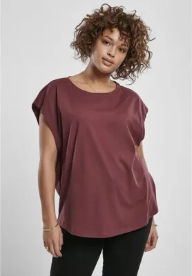 Productafbeelding van Dames T-shirt Urban Classics Basic, model met getaillede pasvorm, kleur: kersenrood - maat: 4XL
