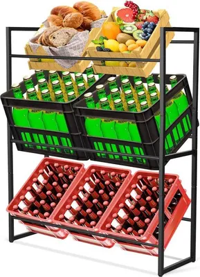 Zdjęcie produktu dla Regał na skrzynki z napojami Famanu, wymiary: 114,5 x 98 x 31 cm - stabilny i wolnostojący