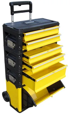 Produktbild von ALEOS. Werkzeugtrolley Werkstattwagen Montagewagen rollende Werkstatt aus Metall XXL Type: 305BBCD mit Schubladenverriegelung und Schloss