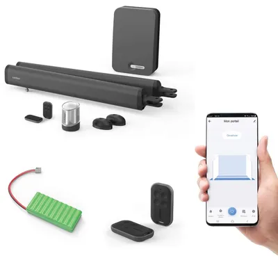 Produktbild von Motor mit Zylindern für Flügeltore – Teha Connect + Notstromversorgung + 2 zusätzliche Fernbedienungen