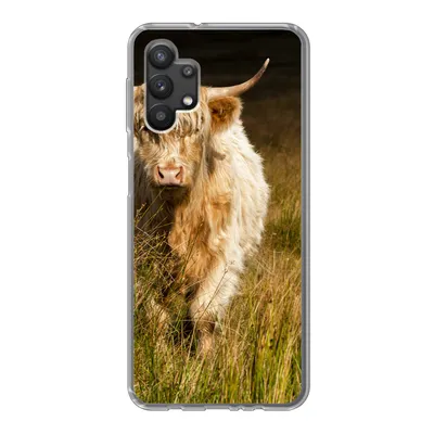 Produktbild von MuchoWow® Handyhülle Schutzhülle Hülle für Samsung Galaxy A32 5G Schottische Highlander - Licht - Gras - Tiere Silikon Softcase Handy Hülle - Softcase