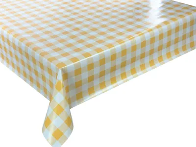 Zdjęcie produktu dla Cerata Obrus Zmywalny Wodoodporny Ogrodowy Żółty w Kratkę Kratę Fantastik 107-4 100x140 cm
