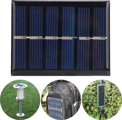 Produktbild von 4Pcs 3V 0.3W Polykristallines Silizium DIY Sicherheit Solarstrom-Ladegerät mit Kabel 65x48mm