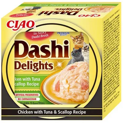Zdjęcie produktu dla Churu Cat CIAO Dashi kurczak z tuńczykiem i przegrzebkami 70g