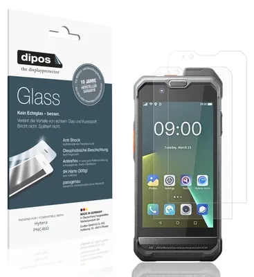 Produktbild von 2x Schutzfolie für Hytera PNC460 matt - Anti-Shock 9H Folie dipos Glass Kunststoffglas