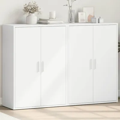 Image de vidaXL Sideboards 2 pcs. Blanc 60x31x84 cm Bois composite