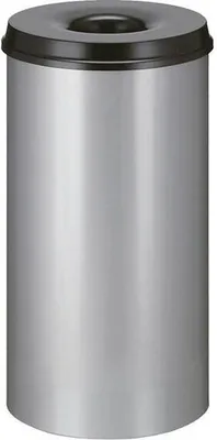 Produktbild von Selbstlöschender Papierkorb 110 Liter, Grau, Schwarz