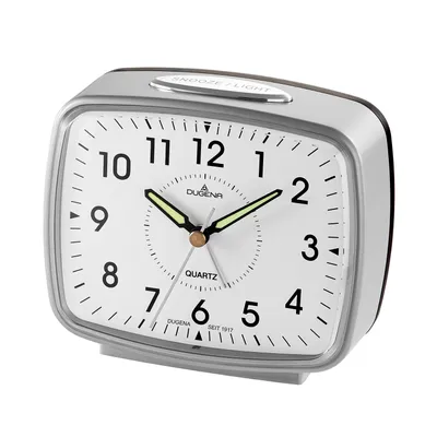 Zdjęcie produktu dla DUGENA 4460608 Budzik analogowy czarno-srebrny