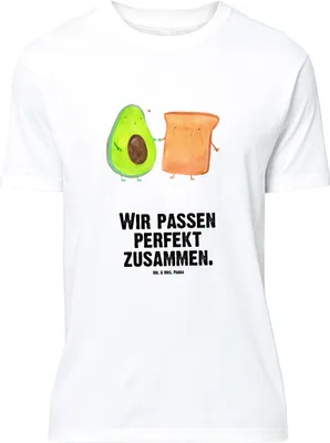 Produktbild von Mr. & Mrs. Panda Größe XL T-Shirt Avocado Toast - Weiß - Geschenk, Freundin, Hochzeitsgeschenk, mit Spruch, Hochzeit, Tshirt, Verlobt, Shirt