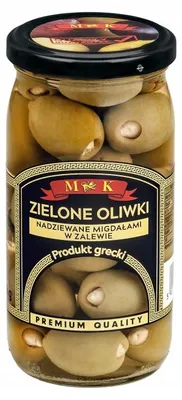 Obrázok produktu pre Oliwki Zielone z Migdałami MK - Grecka przekąska w słoiku 350g