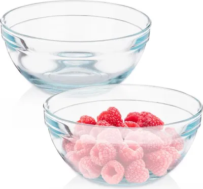 Image de lot de 2 bols en verre 14 cm, 500 ml, lavable au lave-vaisselle