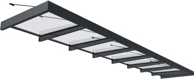 Obrázek produktu pro Palram - Kovová stříška Canopia Sophia Clear XL 7514 antracit 750x140x17 cm