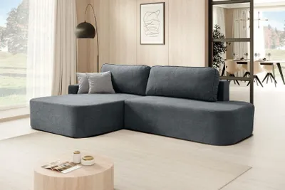 Image de BEAUTYSOFA Canapé d'angle GAVI - Canapé d'angle gauche en forme de L avec fonction de couchage et lit - gris (Velo635)