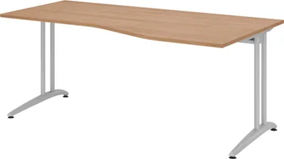 Produktbild von bümö Schreibtisch Serie-B - Nachbildung: Nussbaum, Größe:  180 x 100 cm