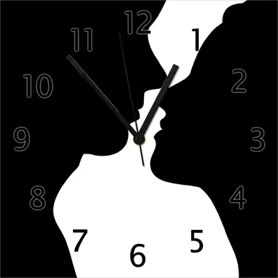 Produktbild von Wallario Design Wanduhr Mann und Frau aus Echtglas, Größe 30 x 30 cm