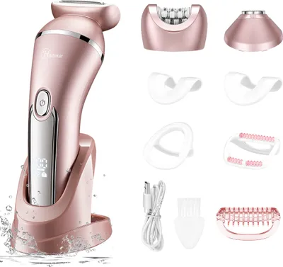 Produktbild von Hatteker Elektrischer Rasierer 3-in-1 Geeignet für Gesicht Kinn Arme Beine Achseln Tragbare Schmerzlose Drahtlose Bikini Elektrische IPX7