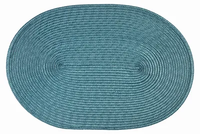 Produktbild von Platzset Polypro Petrol oval ca. 45x30 cm Platzdeckchen Tischset geflochtene Optik