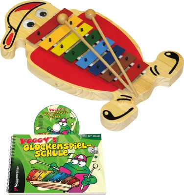 Immagine prodotto di Voggenreiter Voggys Glockenspiel-Set, Xylophon, Glocken Spiel, Kinderxylophon, Kinder, Instrument, Klangspielzeug, Holz, ab 4 Jahre, 525