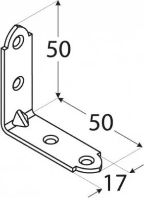 Produktbild von 20x Stuhlwinkel 50x50x17mm gelb verzinkt Winkelverbinder Möbelwinkel