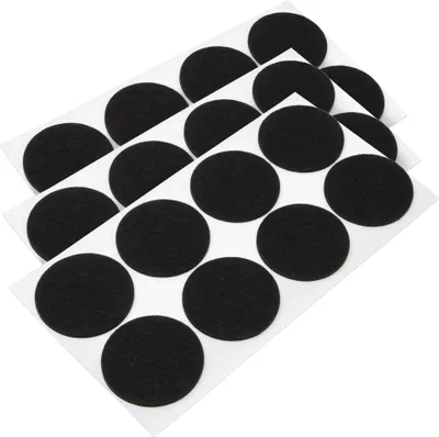 Immagine prodotto di Adsamm® | 24 feltrini autoadesivi / neri / diametro 60 mm / rotondi / feltrini per mobili con spessore di 3,5 mm