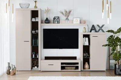 Produktbild von AX LIVING Spacoro Wohnwand Beige 270 cm breite, hochwertig, ohne LED