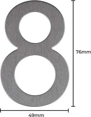 Produktbild von Famanu Hausnummer 7,6 x 4,9 cm - Edelstahl gebürstet
