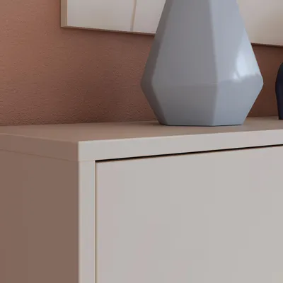 Produktbild von Forte ALICE SPRINGS Schuhschrank 70 80, moderner Flurschrank mit 2 Türen und 4 Einlegeböden, Holzwerkstoff, Kaschmir/Beige, 74,5 cm breit x 99,1 cm hoch x 34,9 cm tief