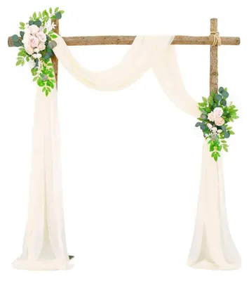 Produktbild von Tüllvorhang für Traubogen - Deko Draperie - Für Fenster und Zeremonie - Fotohintergrund und Partydeko - Ca. 0,6 x 5,5 m - Elfenbein