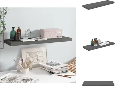 Obrázok produktu pre vidaXL Plávajúca polica sivý vysoký lesk 80x23,5x3,8 cm MDF - Nástenné police