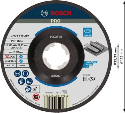 Produktbild von PRO Metal X-Lock Schleifscheibe, 125 x 6 x 22.23 mm, oSa