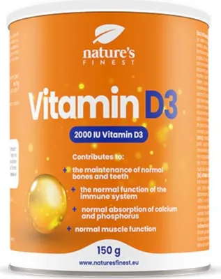 Productafbeelding van Vitamin D3 -2000 IU - Poeder met Vitamine D - voor het immuunsysteem - 150 g