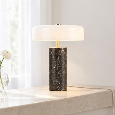 Image de LUSENZ - Lampe de table Fuston marmo Pied en marbre Verre opale E27 IP20