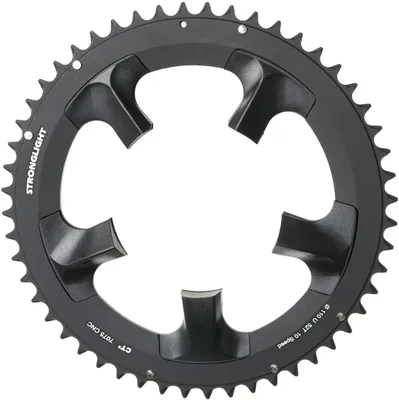 Produktbild von STRONGLIGHT 273707 Kettenblatt Ultegra 110mm außen 52 Zähne, ct², 10-fach, schwarz (1 Stück)