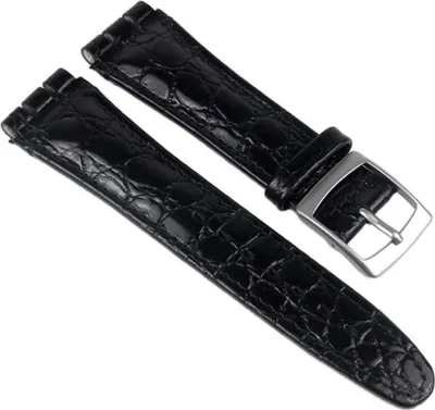 Produktbild von Ersatzband Leder schwarz passend zu Swatch 19mm Minott 19941S