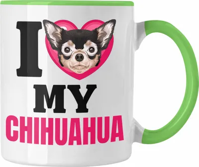 Produktbild von Trendation - Chihuahua Besitzerin Tasse Geschenk Lustiger Spruch Geschenkidee I Love My Chihuahua (Grün)