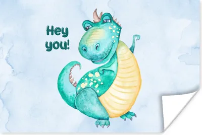 Produktbild von MuchoWow® Poster Dinosaurier - Kinderzimmer - Zitat - Jungen - Mädchen - Kind 120x80 cm - Bilder