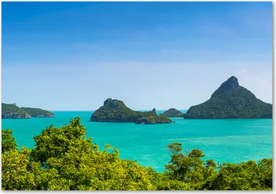 Produktbild von Tulup® Leinwandbild - 100x70 cm - Wandkunst - Drucke auf Leinwand - Leinwanddruck  - Landschaften - Blau - Panorama Thailand