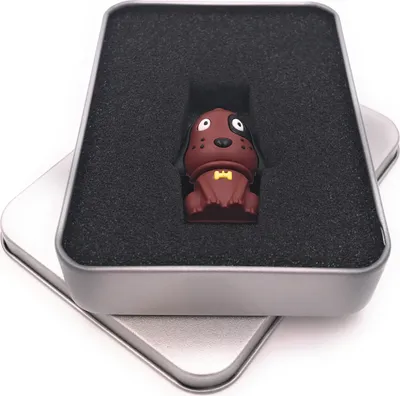 Produktbild von Onwomania Hund sitzend niedlich braun USB Stick in Alu Geschenkbox 32 GB USB 3.0