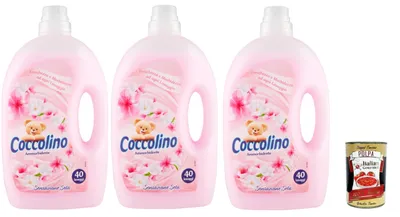 Produktbild von Coccolino Ammorbidente, Weichspüler Verdünnt seidiges Gefühl, 3x 3 Liter + Italian Gourmet polpa 400g
