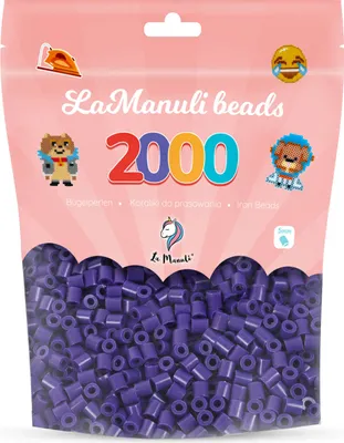 Produktbild von La Manuli 2000 Midi Bügelperlen Dunkelviolett Ø 5 mm Perlen Steckperlen Beads